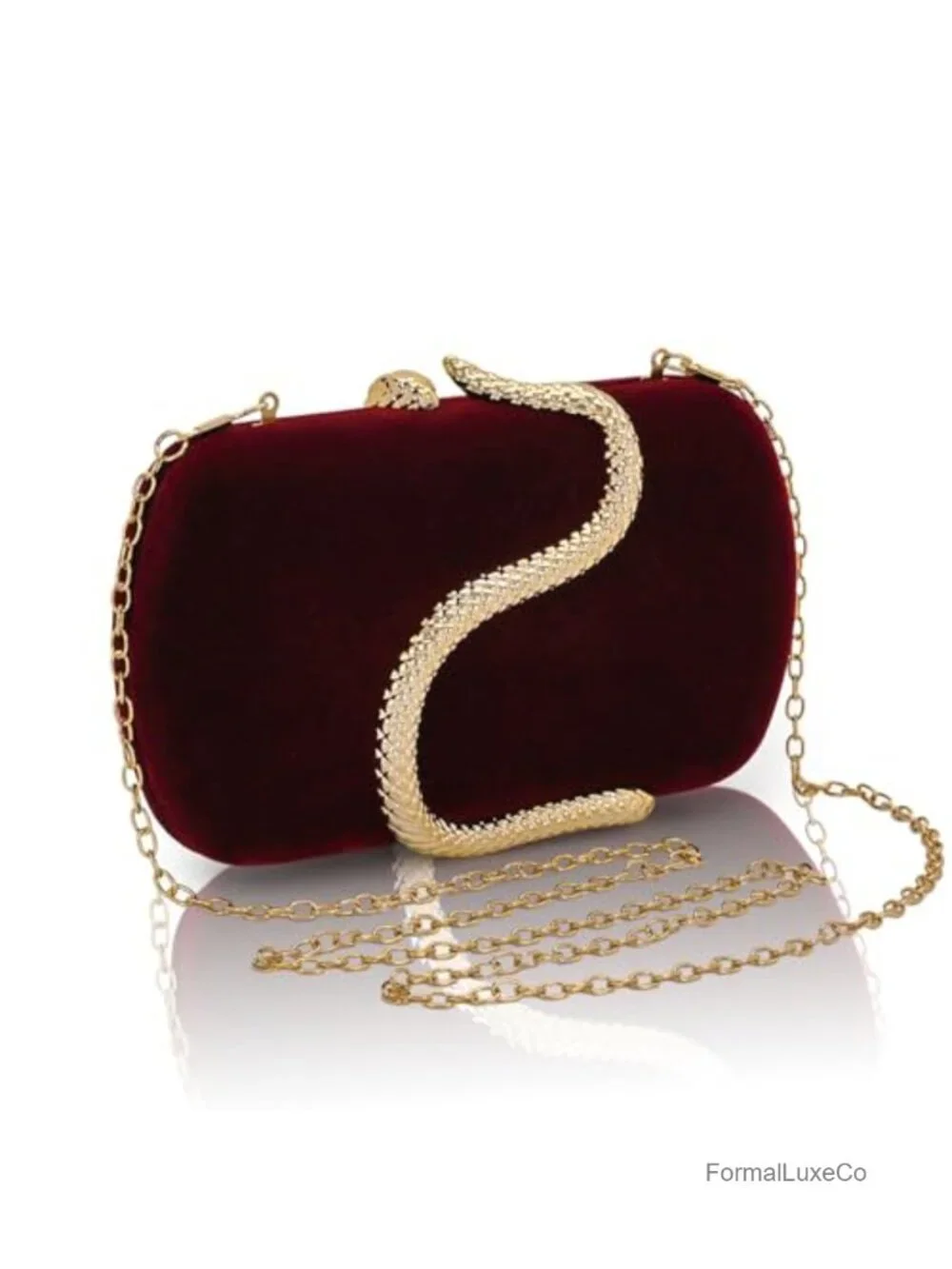 Velvet Evening Clutch Purse with Chain Magnetic Lock Shoulder Handbag